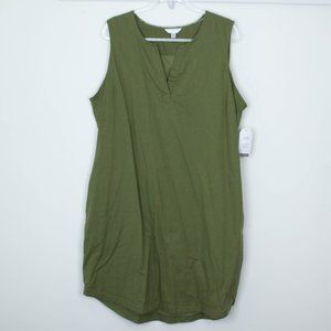 Time and Tru Notch Neck Linen Blend Relaxed Fit Shift Dress Women's Size XXL NWT